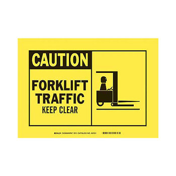 Picture of Brady B-120 Fiberglass Reinforced Polyester Rectangle Yellow English Truck & Forklift Warehouse Traffic Sign part number 62813 (Main product image)