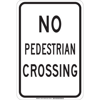 Picture of Brady B-302 Polyester Rectangle White English Pedestrian & Crosswalk Sign part number 129437 (Main product image)