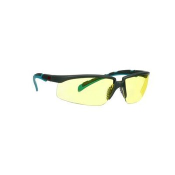 3M Solus 2000 Series Safety Glasses S2003SGAF-BGR - Scotchgard Anti-Fog Amber Lens - Gray/Teal Ratcheting Temples