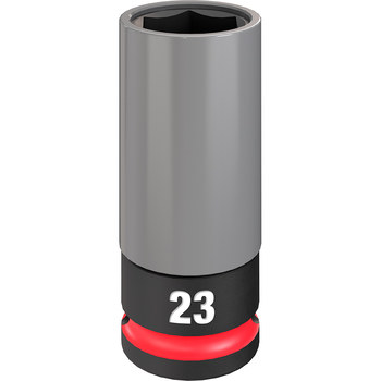 Milwaukee SHOCKWAVE Impact Duty 49-66-7808 6 Point M23 Lug Nut Wheel Socket - High Strength Forged Steel - 1/2 in Drive - 76691