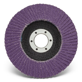 3M 769F Coated Type 29 Aluminum Oxide/Ceramic PSG Purple Flap Disc - 40+ Grit - Coarse - 4 1/2 in Diameter - 7/8 in Center Hole - 05906