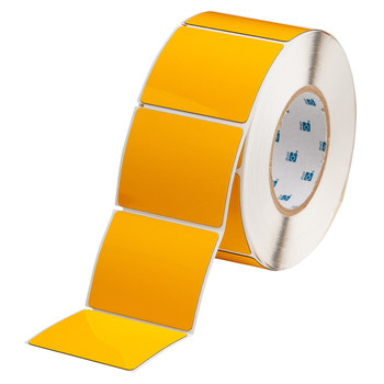 Picture of Brady Yellow Polyester Thermal Transfer THTEP177-593-.25YL Die-Cut Thermal Transfer Printer Label Roll (Main product image)