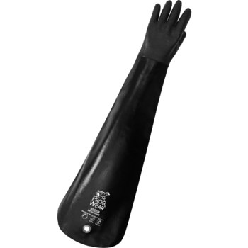 Global Glove Frogwear 9932R Black Large Chemical-Resistant Gloves - 32 in Length - Rough Finish - 9932R/LG