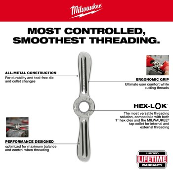 Milwaukee Hex-LOK Threading Handle & Tap Collet 49-57-5003 - Metal