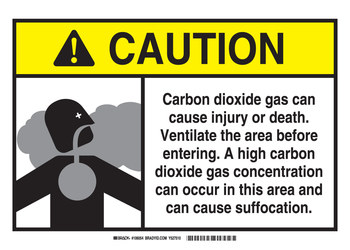 Picture of Brady B-120 Fiberglass Reinforced Polyester Rectangle Yellow English Chemical Warning Sign part number 106054 (Main product image)