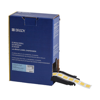 Picture of Brady PermaSleeve Yellow Polyolefin Thermal Transfer BM-375-1-312-YL Heat Shrink Wire & Cable Labels (Main product image)