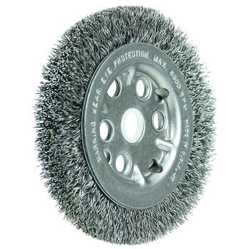 Weiler 01502 Wheel Brush - 4-1/4 in Dia - Crimped Steel Bristle