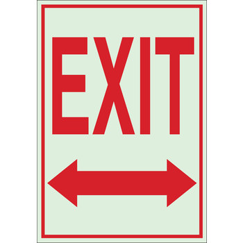 Picture of Brady Bradyglo B-347 Polyester / Polystyrene Rectangle Green English Exit Sign part number 80290 (Main product image)