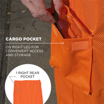 Ergodyne High-Visibility Pants 8910 22855 - Size Large/XL - High-Visibility Orange