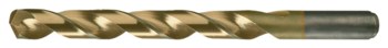 Chicago-Latrobe 550-TN 3/32 in Heavy-Duty Jobber Drill 54009 - Right Hand Cut - Split 135° Point - TiN Finish - 2.25 in Overall Length - 1.25 in Spiral Flute - M42 High-Speed Steel - 8% Cobalt - Straight Shank