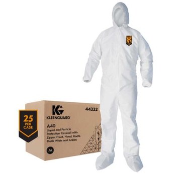 Picture of Ansell KleenGuard A40 White Small Microporous Film Laminate Disposable General Purpose Coveralls (Main product image)