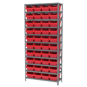Picture of Akro-Mils AS1279080 Shelfmax 6500 lb Adjustable Red Gray Powder Coated Steel 22 ga Open Fixed Shelving System (Main product image)