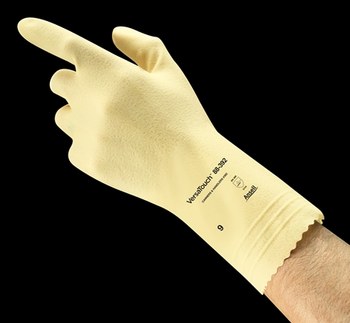 Ansell AlphaTec 88-392 White 9 Unsupported Chemical-Resistant Glove - 12 in Length - Rough Finish - 20 mil Thick - 193925