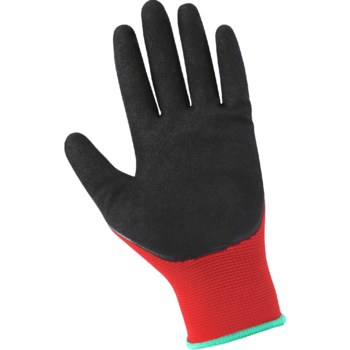 Global Glove Tsunami Grip 500MF Black/Red 9 Nylon Work Gloves - Nitrile Full Coverage Coating - 500MF/9