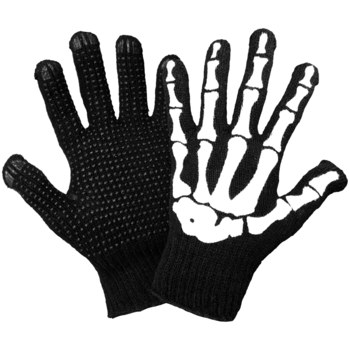 Global Glove S60SKD Black Cotton/Polyester Work Glove - PVC Dotted Palm & Fingers Coating