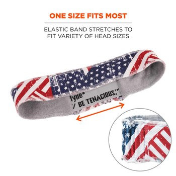Ergodyne Chill-Its 6605 Blue/Red/White Hi Cool/Terry Cloth Stand Alone Sweatband - 720476-12421