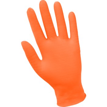 Global Glove Panther-Guard Orange 2XL Powder Free Disposable Gloves - 10 in Length - 7 mil Thick - 905PF-2XL