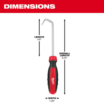 Milwaukee 45-74-9215 Hook Hose Pick - Metal - 9.75 in - 65881