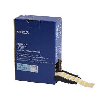 Picture of Brady PermaSleeve Yellow Polyolefin Thermal Transfer BM-250-175-312-YL Heat Shrink Wire & Cable Labels (Main product image)