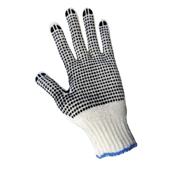 Global Glove S65D White/Black Cotton/Polyester Work Glove - S65D2BW-W