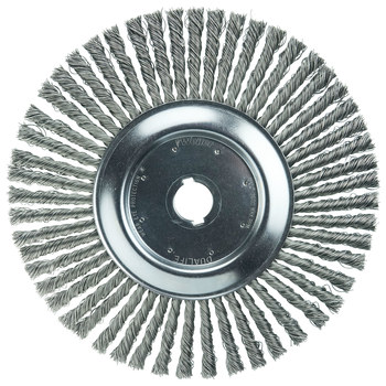 Weiler 09379 Wheel Brush - 12 in Dia - Knotted - Cable Twist Steel Bristle