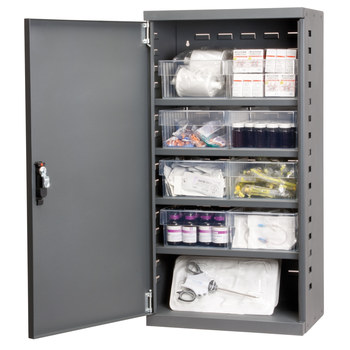 Picture of Akro-Mils ACS4C82 Akrodrawers 350 lb Charcoal Gray Powder Coated, Textured Steel 18 ga Non-Stackable Secure Mini-Cabinet (Main product image)