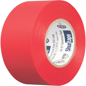 Shurtape Red Electrical Tape - 3/4 in Width x 66 ft Length - 7.0 mil Thick - SHURTAPE 200784