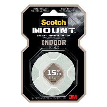 3M Scotch-Mount 214H-DC White Indoor Double Sided Foam Tape - 1 in Width x 55 in Length - 94836