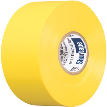 Shurtape Yellow Electrical Tape - 3/4 in Width x 66 ft Length - 7.0 mil Thick - SHURTAPE 104704