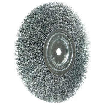 Weiler Wolverine 36205 Wheel Brush - 8 in Dia - Crimped Steel Bristle