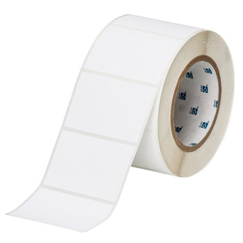 Picture of Brady White Polyester Thermal Transfer THT-19-489-1 Die-Cut Thermal Transfer Printer Label Roll (Main product image)
