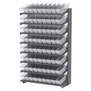 Picture of Akro-Mils APRS18148 APRS 900 lb Clear Gray Powder Coated Steel 16 ga Single Sided Fixed Rack (Main product image)