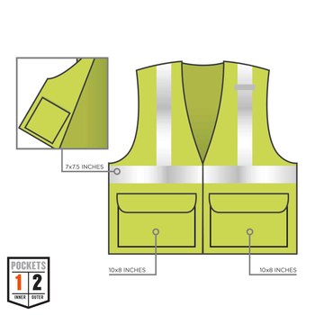 Ergodyne Glowear High-Visibility Vest 8220HL 21145 - Size Large/XL - High-Visibility Lime