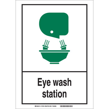 Picture of Brady B-401 Polystyrene Rectangle Eyewash Sign part number 119759 (Main product image)