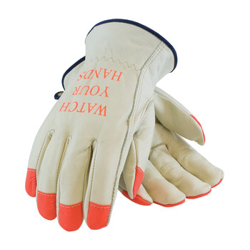 Picture of PIP 68-165HV Orange/White 2XL Grain Cowhide Leather Driver's Gloves (Main product image)