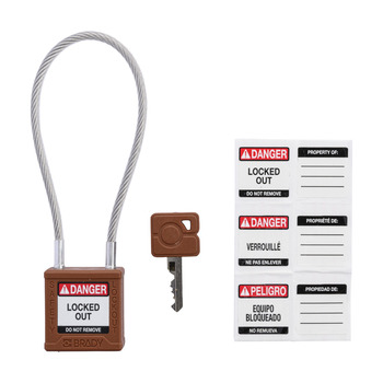 Brady Velocity Safety Cable Padlock Lockout Tagout 177455 - 63285