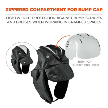 Ergodyne N-Ferno 6802ZI Black Large/XL Nylon Trapper Hat - 2-Point Strap Type - 720476-16899