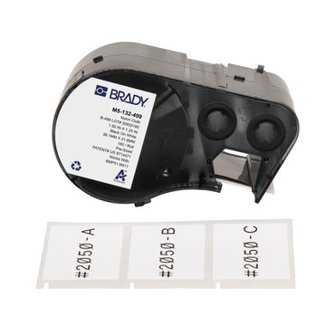 Picture of Brady Black on White Nylon Thermal Transfer M5-132-499 Aggressive Adhesive Multi-Purpose Labels (Main product image)
