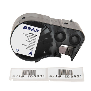 Picture of Brady FreezerBondz Black on White Polyester Thermal Transfer M5-78-492 Ultra-Thin Cryogenic Labels (Main product image)