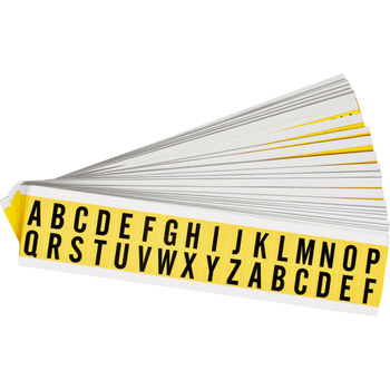 Picture of Brady 34 Series Black on Yellow Indoor Vinyl Cloth 34 Series 3420-LTR KIT Letters Label Kit (Main product image)