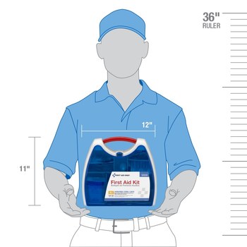 First Aid Only First Aid Kit - 11.13 in Width - 12.06 in Length - 4.28 in Height - Plastic Case Construction - 092265-90698