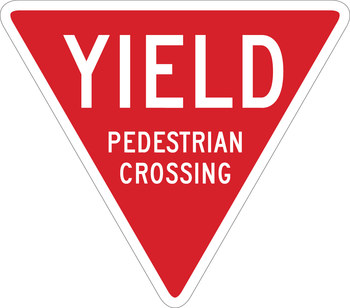 Picture of Brady B-401 Polystyrene Triangle Red English Pedestrian & Crosswalk Sign part number 124618 (Main product image)