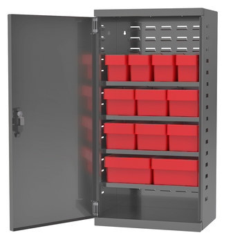 Picture of Akro-Mils ACS4CAST Akrodrawers 350 lb Charcoal Gray Powder Coated, Textured Steel 18 ga Non-Stackable Secure Mini-Cabinet (Main product image)
