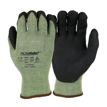 Picture of West Chester PosiGrip 713KSSN Black/Green 3XL Kevlar/Spandex/Steel Cut-Resistant Gloves (Main product image)