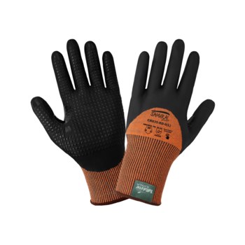 Global Glove Samurai Glove Hi-Vis Orange XL Tuffalene Platinum UHMWPE Cut-Resistant Gloves - Reinforced Thumb - ANSI A5 Cut Resistance - Nitrile Three-Quarter Palm and Finger Coating - CR835-RD XL