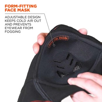 Ergodyne N-Ferno 6970 Black Fleece Cold Weather Balaclava Hood - Hook & Loop - 720476-16971