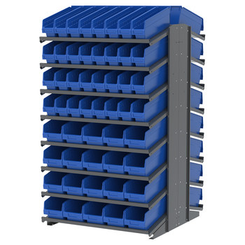 Picture of Akro-Mils APRD18AST00 1800 lb Blue Gray Powder Coated Steel 16 ga Double Sided Fixed Rack (Main product image)