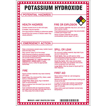 Picture of Brady B-120 Fiberglass Reinforced Polyester Rectangle White English Chemical Warning Sign part number 48887 (Main product image)