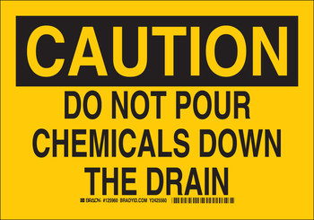 Picture of Brady B-401 Polystyrene Rectangle Yellow English Chemical Warning Sign part number 125959 (Main product image)