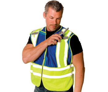 Picture of PIP 302-PSV-BLU-NL Blue Medium to XL Polyester Mesh/Solid High-Visibility Vest (Main product image)